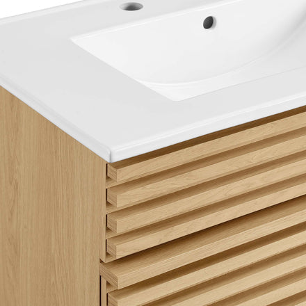 Render 30" Bathroom Vanity Cabinet in Oak White