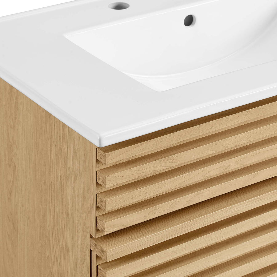 Vera 30" Bathroom Vanity Cabinet in Oak White