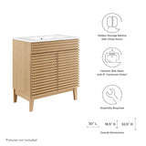 Vera 30" Bathroom Vanity Cabinet in Oak White