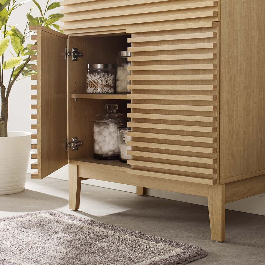 Vera 30" Bathroom Vanity Cabinet in Oak White