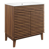 Vera 30" Bathroom Vanity Cabinet in Walnut White