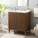 Vera 30" Bathroom Vanity Cabinet in Walnut White