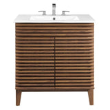 Vera 30" Bathroom Vanity Cabinet in Walnut White