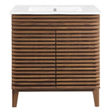 Vera 30" Bathroom Vanity Cabinet in Walnut White