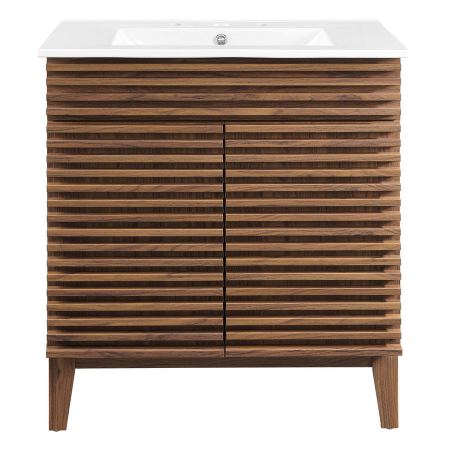 Vera 30" Bathroom Vanity Cabinet in Walnut White