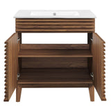 Vera 30" Bathroom Vanity Cabinet in Walnut White
