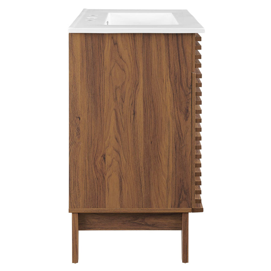 Vera 30" Bathroom Vanity Cabinet in Walnut White