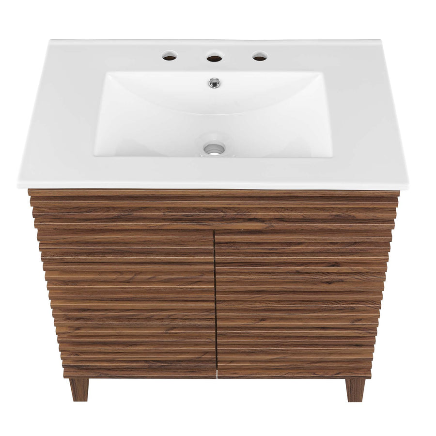 Vera 30" Bathroom Vanity Cabinet in Walnut White