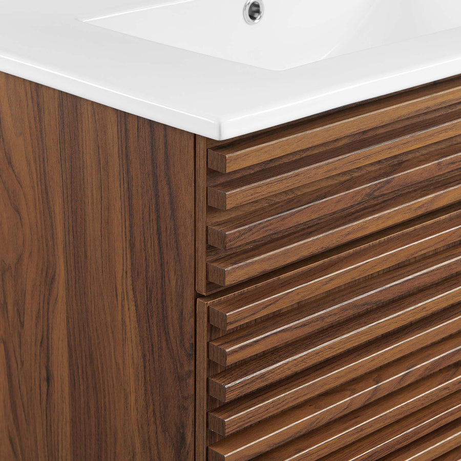 Vera 30" Bathroom Vanity Cabinet in Walnut White