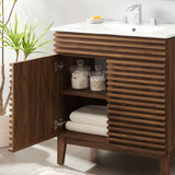 Vera 30" Bathroom Vanity Cabinet in Walnut White