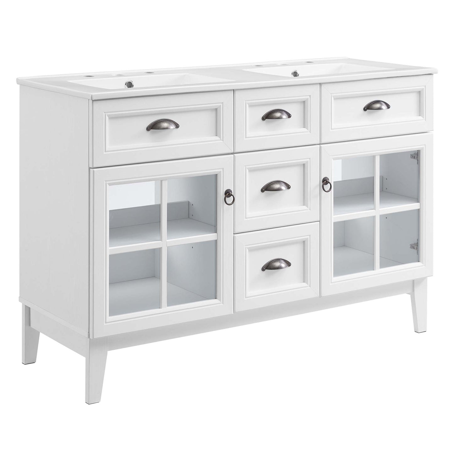 Isle 48" Double Bathroom Vanity Cabinet by Furniture For America