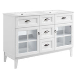 Vance 48" Double Bathroom Vanity Cabinet in White White