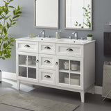 Vance 48" Double Bathroom Vanity Cabinet in White White