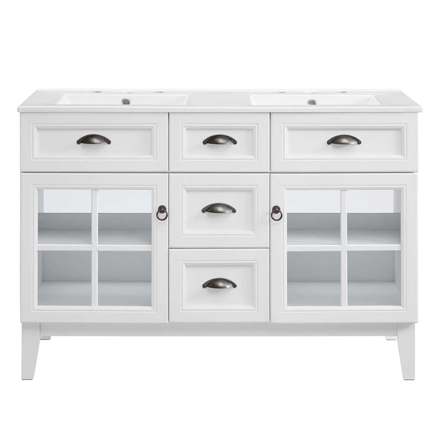 Isle 48" Double Bathroom Vanity Cabinet by Furniture For America
