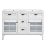 Vance 48" Double Bathroom Vanity Cabinet in White White