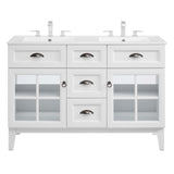 Vance 48" Double Bathroom Vanity Cabinet in White White