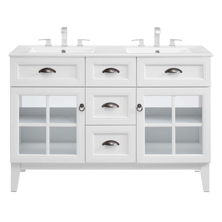 Isle 48" Double Bathroom Vanity Cabinet in White White