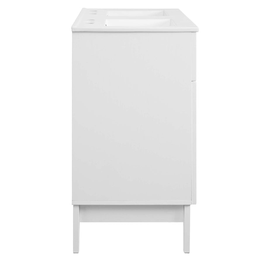 Vance 48" Double Bathroom Vanity Cabinet in White White