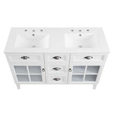 Vance 48" Double Bathroom Vanity Cabinet in White White