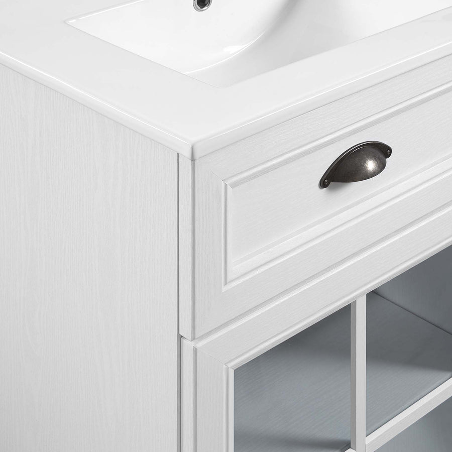 Vance 48" Double Bathroom Vanity Cabinet in White White