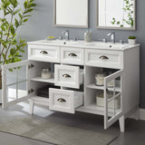 Vance 48" Double Bathroom Vanity Cabinet in White White