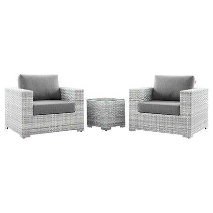 Convene 3-Piece Outdoor Patio Set in Light Gray Gray