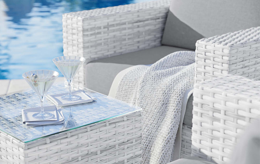 Sienna 3-Piece Outdoor Patio Set in Light Gray Gray