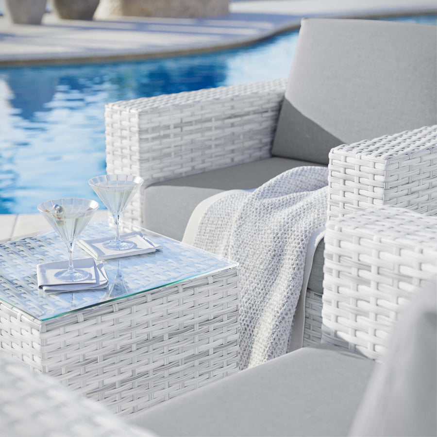 Sienna 3-Piece Outdoor Patio Set in Light Gray Gray