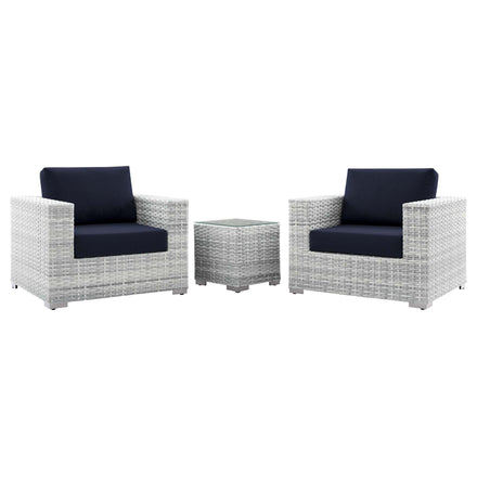Convene 3-Piece Outdoor Patio Set in Light Gray Navy