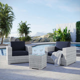 Sienna 3-Piece Outdoor Patio Set in Light Gray Navy