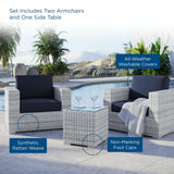 Sienna 3-Piece Outdoor Patio Set in Light Gray Navy