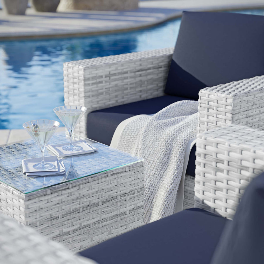 Sienna 3-Piece Outdoor Patio Set in Light Gray Navy