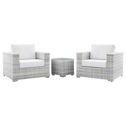 Convene 3-Piece Outdoor Patio Set in Light Gray White
