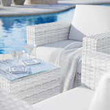 Sienna 3-Piece Outdoor Patio Set in Light Gray White