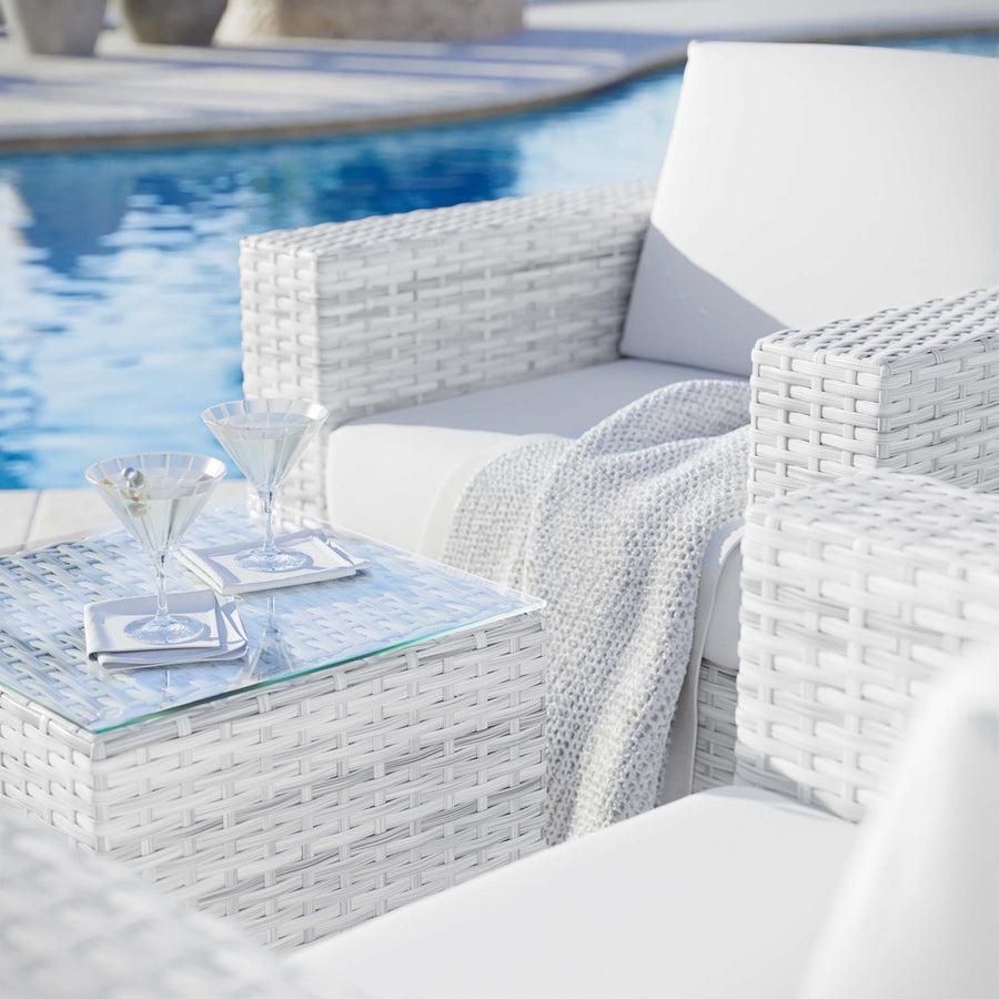 Sienna 3-Piece Outdoor Patio Set in Light Gray White