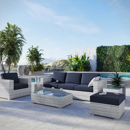 Convene 6-Piece Outdoor Patio Set in Light Gray Navy