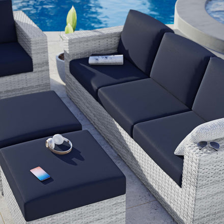 Convene 4-Piece Outdoor Patio Set in Light Gray Navy