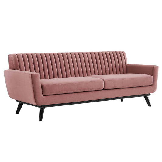 Engage Channel Tufted Performance Velvet Sofa by Furniture for America