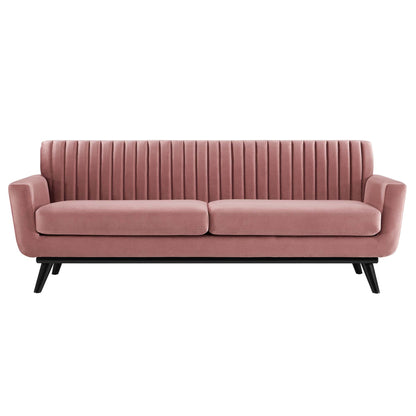 Engage Channel Tufted Performance Velvet Sofa by Furniture for America