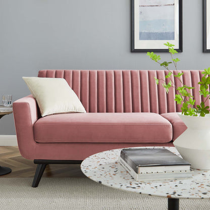 Engage Channel Tufted Performance Velvet Sofa by Furniture for America