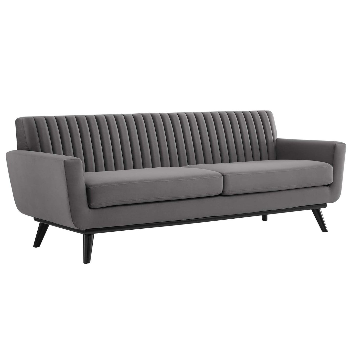Engage Channel Tufted Performance Velvet Sofa by Furniture for America
