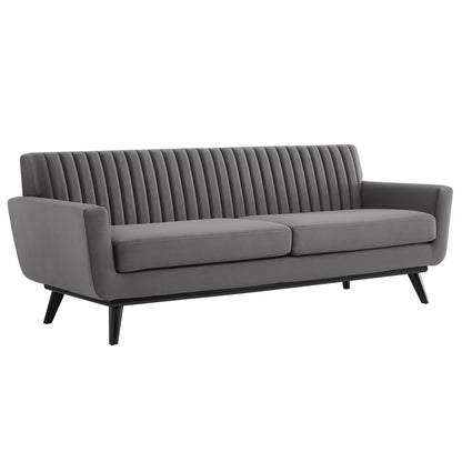 Engage Channel Tufted Performance Velvet Sofa by Furniture for America