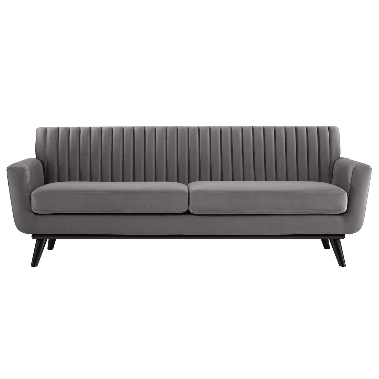 Engage Channel Tufted Performance Velvet Sofa by Furniture for America