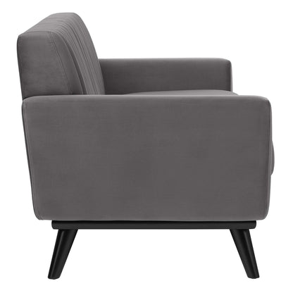 Engage Channel Tufted Performance Velvet Sofa by Furniture for America