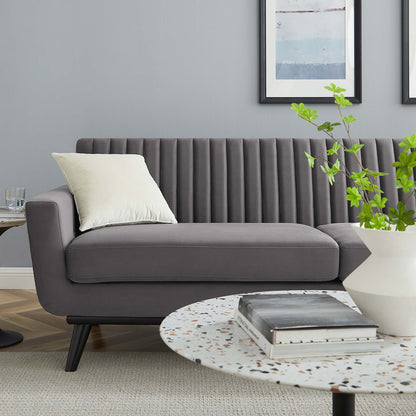 Engage Channel Tufted Performance Velvet Sofa by Furniture for America