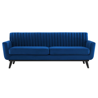 Engage Channel Tufted Performance Velvet Sofa by Furniture for America