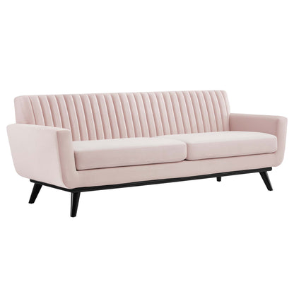 Engage Channel Tufted Performance Velvet Sofa by Furniture for America