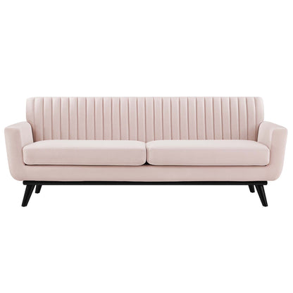 Engage Channel Tufted Performance Velvet Sofa by Furniture for America