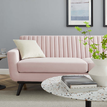 Engage Channel Tufted Performance Velvet Sofa by Furniture for America