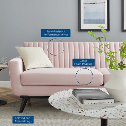 Engage Channel Tufted Performance Velvet Sofa by Furniture for America